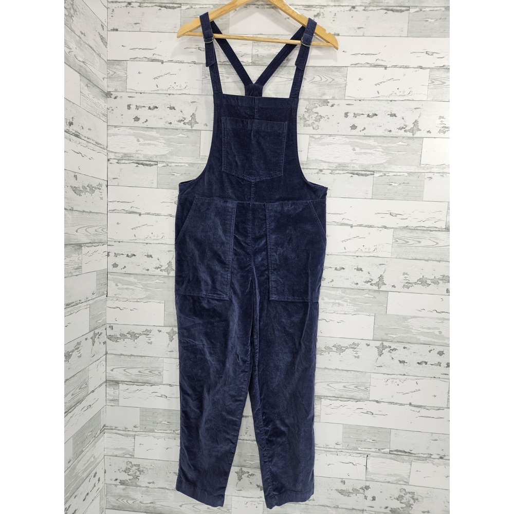 Aerie Womens Navy Blue Corduroy Overalls Size S Adjustable Strap Utility Bib